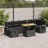 vidaXL Garten-Lounge-Set 5-tlg. Polyrattan Akazie Schwarz mit Kissen (3328035)