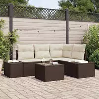vidaXL Gartensofa-set 5 pcs Braun Poly-Rattan