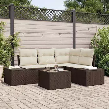 vidaXL Gartenlounge-Set 5-tlg. Braun Poly-Rattan (3347048)