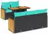 vidaXL Gartensofa-Set 6-teilig mit Kissen, Polyrattan/Akazie, schwarz (3327662)