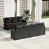 vidaXL Gartensofa-Set 8-tlg. Poly-Rattan/Stahl/Glas Schwarz (3354282)