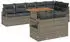 vidaXL Garten-Sofa-Set mit Kissen, 9-teilig, Poly-Rattan & Akazie, Grau (3349726)