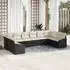 vidaXL Gartenlounge-Set 10-tlg. Poly-Rattan Schwarz/Creme (3355566)
