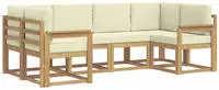 Outdoor-sofagarnitur Mit Kissen 6 Pcs Wei&szlig; Und Creme Vidaxl
