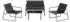 Mondeer Gartenmöbel-Set 4-teilig, Stahl & Textilene, 2-Sitzer Sofa, 2 Stühle, 1 Tisch, Schwarz