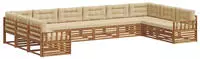 vidaXL Sofagarnituren 5 pcs Natur und Beige Massivholz Akazie