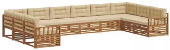 vidaXL Gartenlounge-Set 5-tlg. Massivholz Akazie, Natur/Beige (3374203)