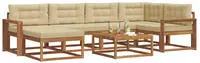 vidaXL Outdoor-Sofagarnitur mit Kissen 7 pcs Natur und Beige
