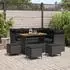 vidaXL Garten-Sofa-Set mit Kissen und Stauraum 9-tlg., Schwarz (3363439)