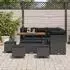 vidaXL Garten-Sofa-Set mit Kissen und Stauraum 9-tlg., Schwarz (3363439)