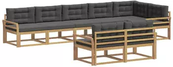 vidaXL Outdoor-Sofagarnitur 6-tlg. Polyester Wei&szlig;/Anthrazit (3386621)