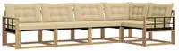 Outdoor-sofagarnitur Mit Kissen 5 Pcs Wei&szlig; Und Beige Vidaxl