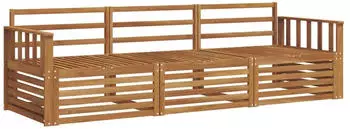 vidaXL Outdoor-Sofagarnitur 3-teilig Natur Massivholz Akazie