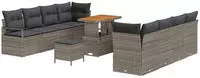 vidaXL Garten-Sofa-Set mit Kissen mit Speicher Grau 90 x 55 x 71 cm