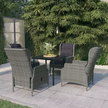 vidaXL Garten-Essgruppe 5-tlg. Hellgrau (3099644)