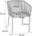 MCW Sitzgruppe N41 Tisch + 4 Stühle Alu Seilgeflecht 140x80cm, hellgrau (MCW-N41)