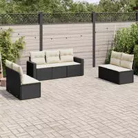 vidaXL 8-tlg. Garten-Sofagarnitur mit Kissen Hellgrau Poly Rattan