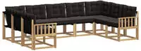 Outdoor-sofagarnitur Mit Kissen 9 Pcs Wei&szlig; Und Schwarz Vidaxl
