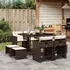 vidaXL Garten-Essgruppe 17-tlg. mit Kissen Poly Rattan Beige (3277959)