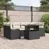vidaXL Garten-Sofagarnitur 7-tlg. Poly-Rattan Schwarz mit Kissen (3357130)
