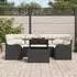 vidaXL Garten-Sofagarnitur 7-tlg. Poly-Rattan Schwarz mit Kissen (3357130)