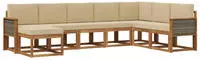 vidaXL Outdoor-Sofagarnitur 8 pcs Natur und Beige Massivholz Akazie