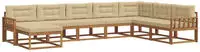 vidaXL Outdoor-Sofagarnitur mit Kissen 8 pcs Natur und Beige