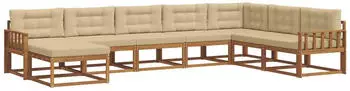 vidaXL Outdoor-Sofagarnitur mit Kissen 8-tlg., Natur/Beige (3367996)
