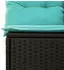 vidaXL Gartensofa-Set 7-teilig mit Kissen, Polyrattan Schwarz (3220196)