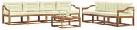 vidaXL Outdoor-Sofagarnitur mit Kissen 8 pcs Natur und Creme
