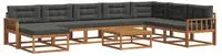 vidaXL Outdoor-Sofagarnitur mit Kissen 9 pcs Natur und Anthrazit