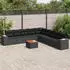 vidaXL Garten-Sofagarnitur 10-tlg. mit Kissen, Poly Rattan, Schwarz (3257820)