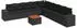 vidaXL Garten-Sofagarnitur 10-tlg. mit Kissen, Poly Rattan, Schwarz (3257820)