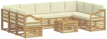vidaXL Sofagarnitur Massivholz Akazie, 10-tlg. (3392560)