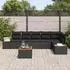 vidaXL Garten-Sofa-Set mit Kissen 7-tlg. Schwarz Polyrattan (3356768)