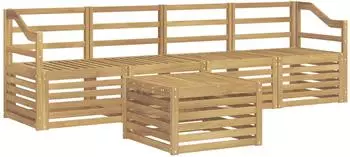 vidaXL Outdoor-Sofagarnitur 5-tlg. Wei&szlig; Massivholz Akazie (3391369)