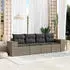 vidaXL 4-tlg. Garten-Sofagarnitur mit Kissen Poly Rattan Grau (3222279)