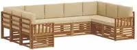 vidaXL Ecksofa Set mit Kissen 9 pcs Natur und Beige
