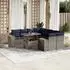 vidaXL Gartensofa-Set 9-teilig mit Kissen, Polyrattan, Grau (3269061)