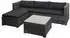 MCW Polyrattan Lounge-Set MCW-F57, 3-tlg, Glasplatte, wasserabweisend, grau/dunkelgrau (72773)