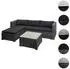 MCW Polyrattan Lounge-Set MCW-F57, 3-tlg, Glasplatte, wasserabweisend, grau/dunkelgrau (72773)