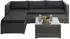 MCW Polyrattan Lounge-Set MCW-F57, 3-tlg, Glasplatte, wasserabweisend, grau/dunkelgrau (72773)