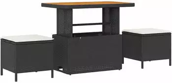 vidaXL Garten Sofa Set 13-teilig Schwarz Poly Rattan