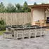 vidaXL Garten-Essgruppe 17-tlg. mit Kissen, Poly Rattan, Schwarz (3210822)