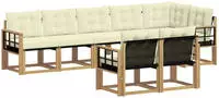 vidaXL Outdoor-Sofagarnitur mit Kissen 8 pcs Wei&szlig; und Creme