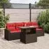 vidaXL Garten-Sofagarnitur 5-tlg. mit Kissen, Poly Rattan & Akazie, Braun (3326245)