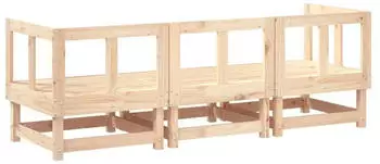 vidaXL Gartenlounge-Set 3-tlg. Massivholz Kiefer