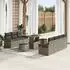 vidaXL Garten-Sofa-Set 10-tlg. Poly-Rattan/Akazie Grau mit Kissen & Stauraum (3364053)