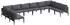 vidaXL Gartenlounge-Set mit Kissen, 10-tlg., Stahl, Schwarz (3379012)