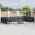vidaXL Gartenlounge-Set mit Kissen, 10-tlg., Stahl, Schwarz (3379012)